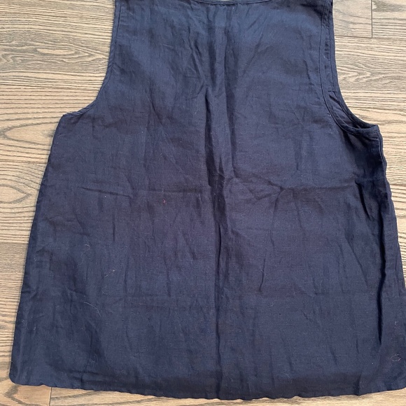 J.Crew Linen Blue sleeveless embroidered Top Medium - Picture 2 of 7